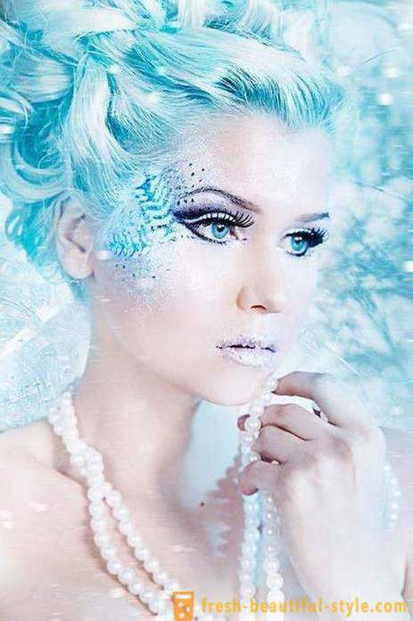 Meikki Snow Queen: vaihtoehtoja meikki ja kuva