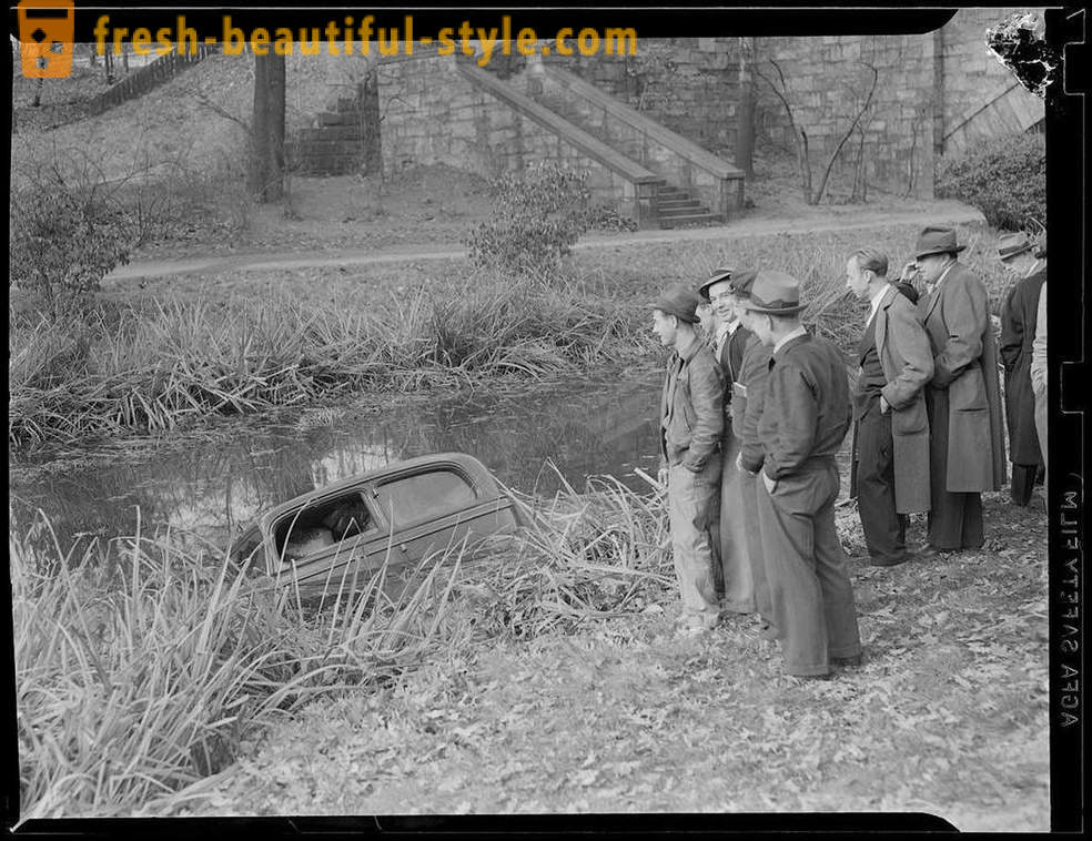 Valokuvakokoelma tieliikenneonnettomuuksien Amerikan vuosina 1930-1950