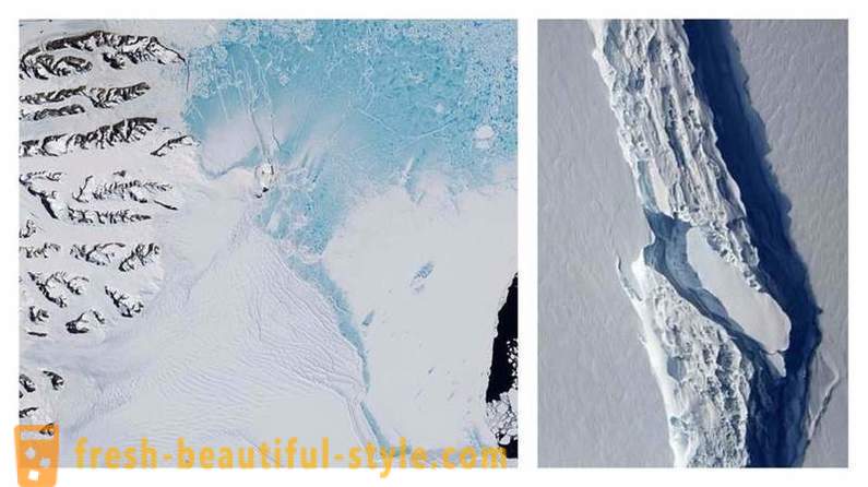Jäävuori Antarktiksella katkaisi ala on yli kaksi Moskovan