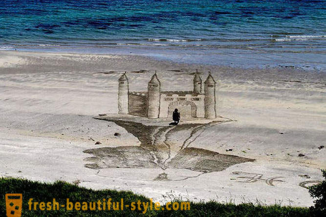 3D-piirrokset hiekalla