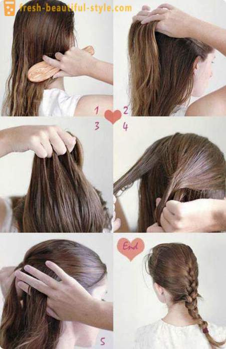 Kaunis ja yksinkertainen kampaus keskisuurten hiusten