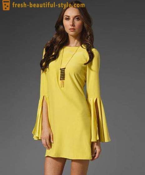 Keltainen mekko: vaihtoehtoja kevään ja kesän